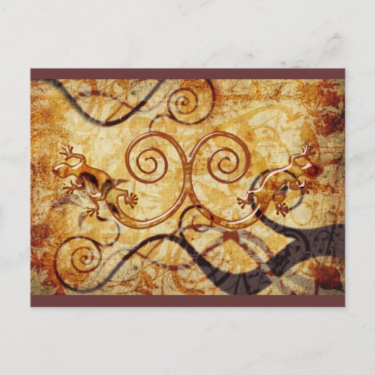 Gecko Spiral Twins Postkarte (Vorderseite)