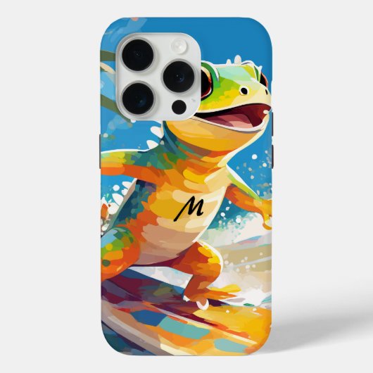 Gecko surfen und die Wellen reiten Case-Mate iPhone Hülle (Rückseite)