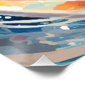 Gecko surfen und die Wellen reiten Poster (Ecke)