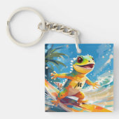 Gecko surfen und die Wellen reiten Schlüsselanhänger (Vorderseite)