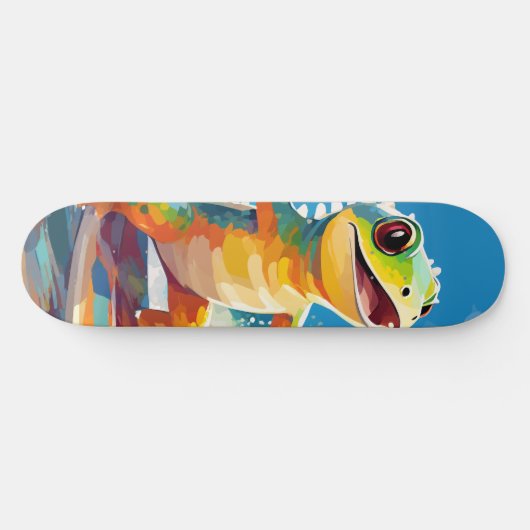Gecko surfen und die Wellen reiten Skateboard (Horizontal)