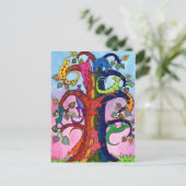 Gecko Tree of Life Postkarte (Stehend Vorderseite)