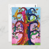 Gecko Tree of Life Postkarte (Vorne/Hinten)