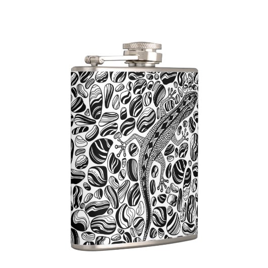 Gecko und Kies Flachmann (Rechts)