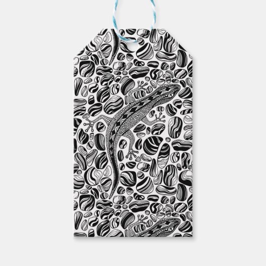 Gecko und Kies Geschenkanhänger (Vorderseite)