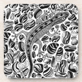 Gecko und Kies Getränkeuntersetzer (Vorderseite)