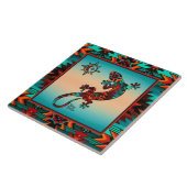 Gecko und Sun Keramik Tile Fliese (Seite)