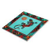 Gecko und Sun Keramik Tile Fliese (Seite)