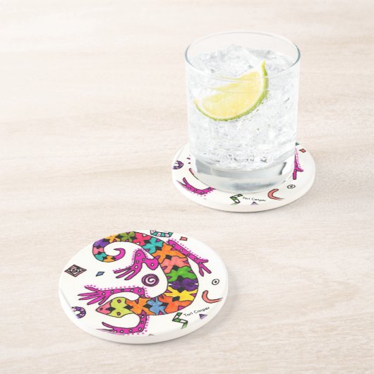 Gecko-Untersetzer Sandstein Untersetzer (Seite)