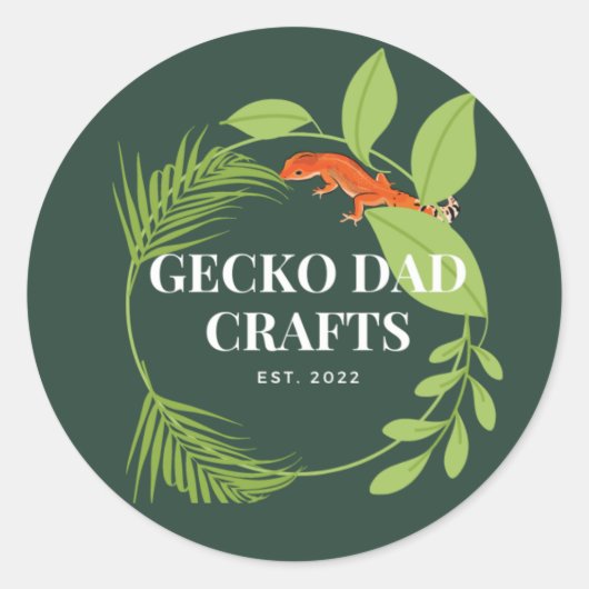 Gecko Vater Crafts Runder Aufkleber (Vorderseite)