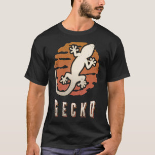 Gecko Vintag Retro Classic Animal Sunset T-Shirt