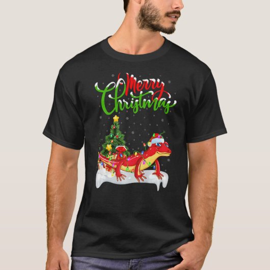Gecko Xmas Dekorationen Weihnachten T-Shirt (Vorderseite)