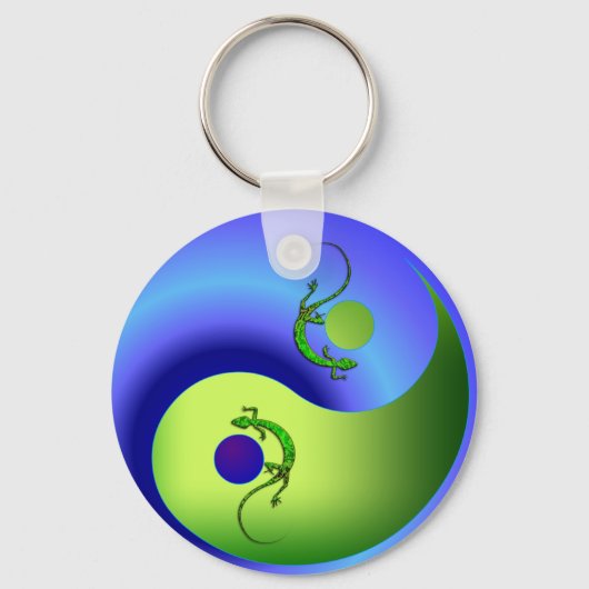 Gecko Yin Yang Schlüsselanhänger (Vorderseite)