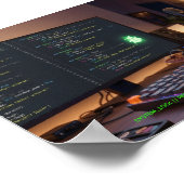 GeckoDev // Cyberpunk Debugger Universelle Station Poster (Ecke)