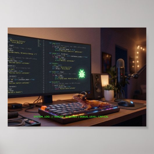 GeckoDev // Cyberpunk Debugger Universelle Station Poster (Vorne)