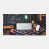 GeckoDev // Cyberpunk-Programmierer Extra Large Sc Schreibtischunterlage (Tastatur & Maus)