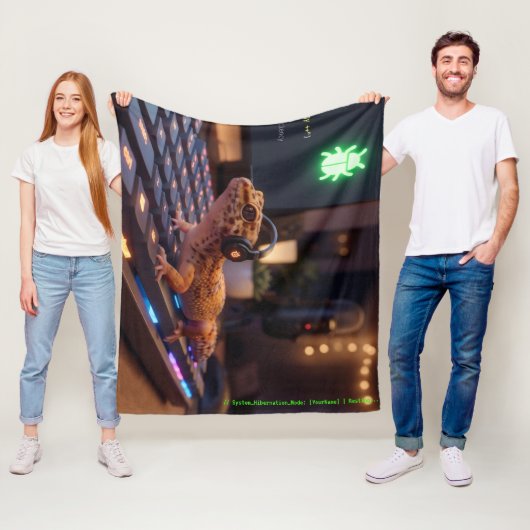 GeckoDev // Cyberpunk-Programmierer-Fleece-Decke Fleecedecke (Beispiel)
