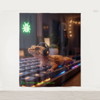 GeckoDev // Cyberpunk-Programmierer-Immersive-Wand Wandteppich