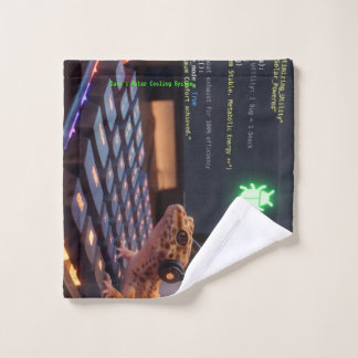 GeckoDev // Personalisiertes Cyberpunk-Programmier Badhandtuch Set