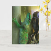 Geckogrußkarte #2 (Ermutigung) Karte (Gelbe Blume)