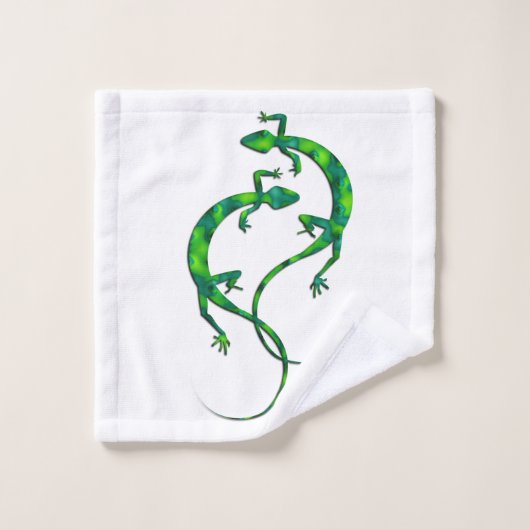 Geckos Badhandtuch Set (Waschlappen)