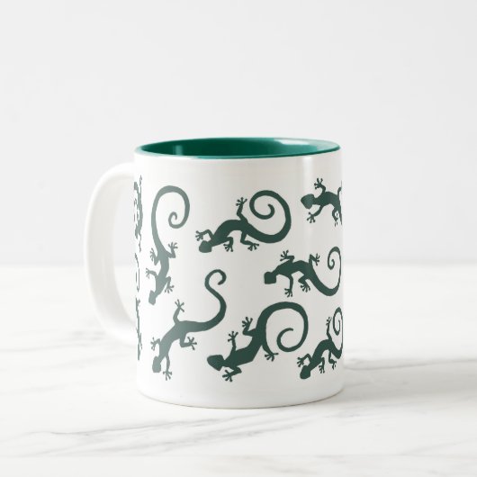 geckos_EMERALD_mug Zweifarbige Tasse (Vorderseite Links)