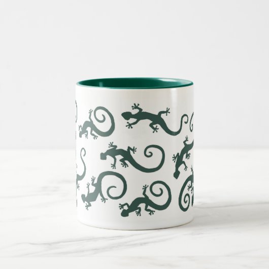 geckos_EMERALD_mug Zweifarbige Tasse (Mittel)