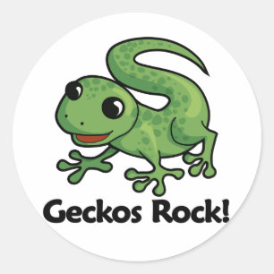 Geckos-Felsen! Runder Aufkleber