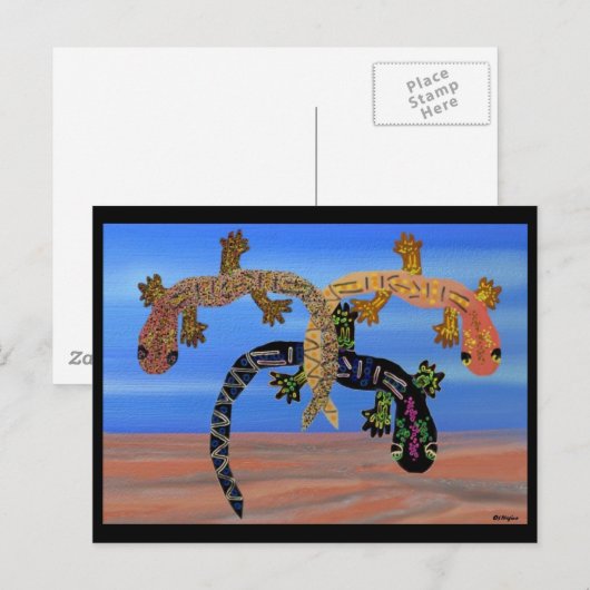 Geckos im Feuertal Postkarte (Vorne/Hinten)