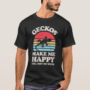 Geckos macht mich glücklich Funny Gecko Lizard Ret T-Shirt