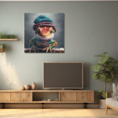 Geckos mit niedlichem Winterhut Poster