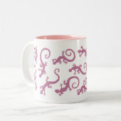 geckos_PINK_mug Zweifarbige Tasse (Vorderseite Links)