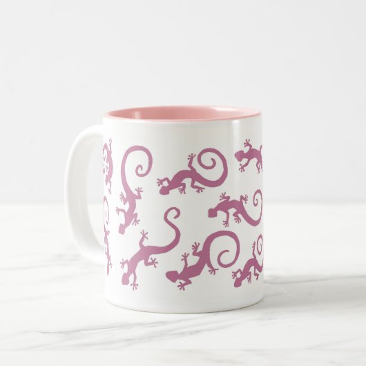 geckos_PINK_mug Zweifarbige Tasse (Vorderseite Links)