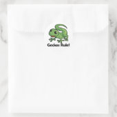 Geckos-Regel! Runder Aufkleber (Tasche)