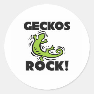 Geckos Rock Runder Aufkleber