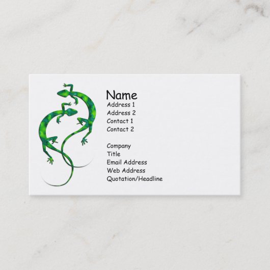 Geckos Visitenkarte (Vorderseite)