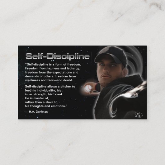 Gecoacht Visitenkarten für Selbstdisziplin Visitenkarte (Rückseite)