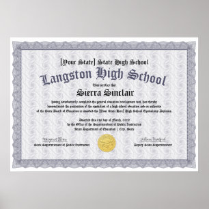 GED Allgemeines Abitur-Äquivalenzdiplom Kopie Poster