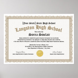 GED Allgemeines Abitur-Äquivalenzdiplom Kopie Poster