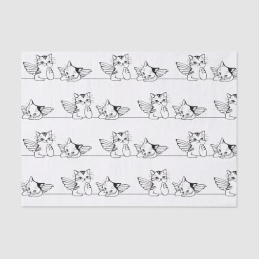 GEDACHT KITTEN MIT LEISTUNGSABSCHLUSS SEIDENPAPIER (Vorderseite)