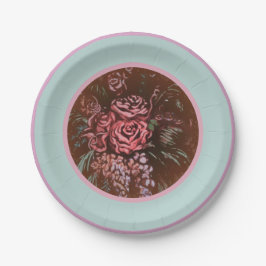 Gedächtliche Rose Pappteller