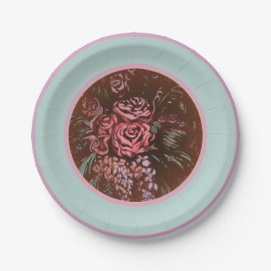 Gedächtliche Rose Pappteller