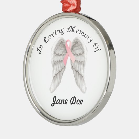 Gedächtnis-Engels-Flügel-Verzierung für Brustkrebs Ornament Aus Metall (Links)
