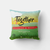 Gedächtnis Hochzeit Neue Wege Modernes Rustikales Kissen (Vorderseite)