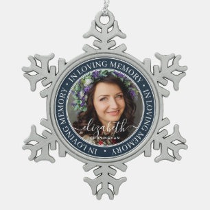 Gedächtnis im Gedächtnis Elegantes klassisches Fot Schneeflocken Zinn-Ornament