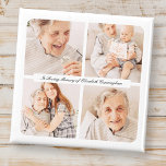 Gedächtnis im Gedächtnis Moderne Elegante 4 Fotos Magnet<br><div class="desc">Dieses einfache und klassische Design besteht aus Serifen und kursiver Typografie und fügen benutzerdefinierte Fotos.</div>