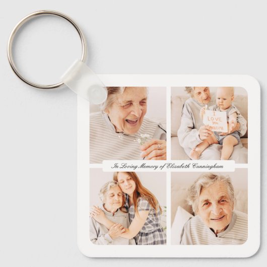 Gedächtnis im Gedächtnis Moderne Elegante 4 Fotos Schlüsselanhänger (Vorderseite)