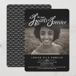 Gedächtnis im Herzen Foto Beerdigung schwarze Einl Einladung