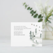 Gedächtnis Moderner Wasserfarbenwald Pinienwald Dankeskarte (Stehend Vorderseite)