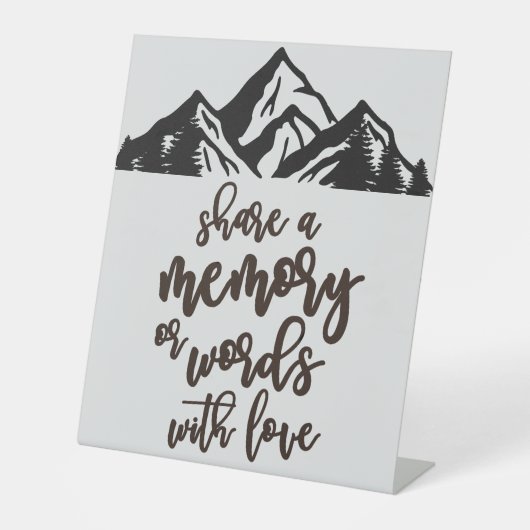 Gedächtnis oder Wörter gemeinsam mit Liebe Hochzei Sockelschild (Vorderseite)